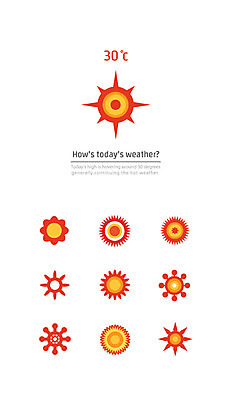 아이콘 사람없음 세트 태양 날씨아이콘 대시보드 2D아이콘 AI파일 자연요소 날씨 파일형식 벡터