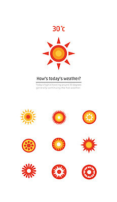 아이콘 사람없음 세트 태양 날씨아이콘 대시보드 2D아이콘 AI파일 자연요소 날씨 파일형식 벡터