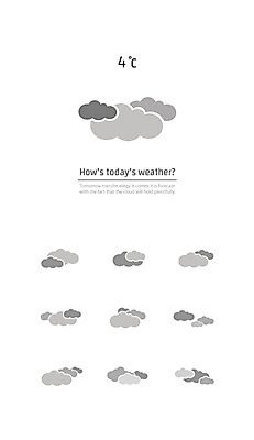 구름 아이콘 사람없음 세트 날씨아이콘 대시보드 2D아이콘 AI파일 자연요소 날씨 파일형식 벡터