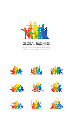 아이콘 여자 남자 실루엣 그래프 여러명 성인 세트 글로벌비즈니스 대시보드 2D아이콘 AI파일 다수 비즈니스 촬영기법 사람 글로벌 파일형식 벡터