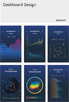 일러스트 모바일 그래프 사람없음 세트 막대그래프 원그래프 대시보드 국내일러스트 AI파일 파일형식 벡터