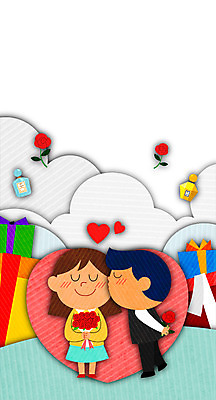 PSD 커플 여자 남자 꽃다발 일러스트 키스 성인 두명 선물상자 향수 성년의날 하트모형 국내일러스트 기념일 꽃 관계 선물 사람 상자 모형 화장품 애정표현 파일형식