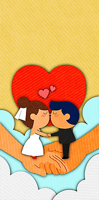 PSD 여자 남자 웨딩드레스 결혼 일러스트 키스 성인 두명 손잡기 하트모형 국내일러스트 드레스 모션 사람 이벤트 모형 애정표현 파일형식