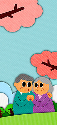 PSD 나무 여자 남자 일러스트 성인 두명 손잡기 노부부 국내일러스트 식물 부부 모션 사람 파일형식