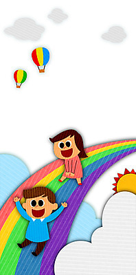 PSD 구름 여자 남자 어린이 무지개 일러스트 두명 태양 열기구 어린이날 국내일러스트 자연요소 기념일 항공교통 사람 파일형식