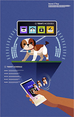 손 인터넷 일러스트 미래 신체부위 스마트폰 반려동물 네트워크 강아지 홀로그램 사물인터넷 4차산업 미래산업 국내일러스트 AI파일 동물 산업 컨셉 정보기술 사람 핸드폰 스마트기기 개 파일형식 벡터