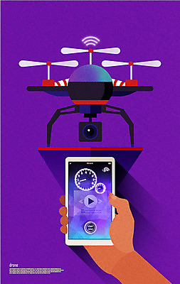 손 인터넷 일러스트 미래 신체부위 스마트폰 네트워크 드론 사물인터넷 4차산업 미래산업 국내일러스트 AI파일 산업 컨셉 정보기술 사람 핸드폰 스마트기기 파일형식 벡터