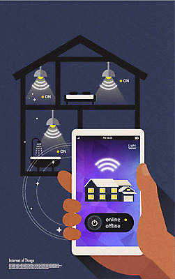 손 인터넷 일러스트 미래 전등 주택 신체부위 스마트폰 네트워크 사물인터넷 스마트홈 4차산업 미래산업 국내일러스트 AI파일 산업 컨셉 조명 정보기술 사람 건물 핸드폰 스마트기기 파일형식 벡터 AI_인공지능