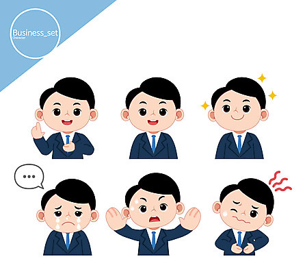 캐릭터 남자 일러스트 비즈니스 웃음 여러명 상반신 성인 손들기 고통 비즈니스맨 눈물 일러캐릭터 AI파일 감정 다수 모션 표정 사람 직장인 파일형식 벡터