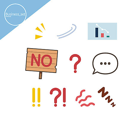 말풍선 일러스트 비즈니스 그래프 사람없음 세트 사무용품 금지 물음표 표지판 느낌표 국내일러스트 AI파일 기호 문구용품 알림판 파일형식 벡터
