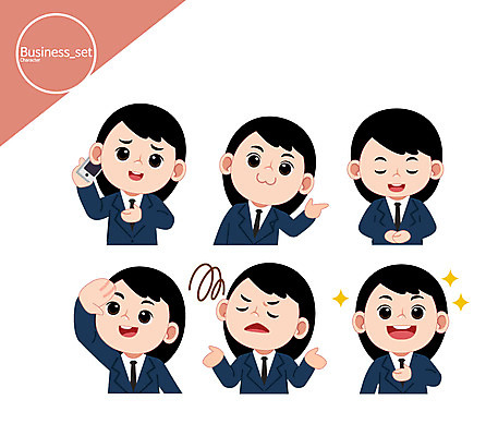 캐릭터 여자 일러스트 비즈니스 여러명 상반신 성인 스마트폰 인사 비즈니스우먼 통화 곤란 일러캐릭터 AI파일 다수 모션 사람 핸드폰 스마트기기 예절 직장인 파일형식 벡터