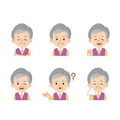 캐릭터 여자 노년 할머니 일러스트 표정 웃음 여러명 상반신 성인 분노 물음표 눈물 호기심 손수건 곤란 일러캐릭터 AI파일 기호 감정 다수 컨셉 사람 파일형식 벡터
