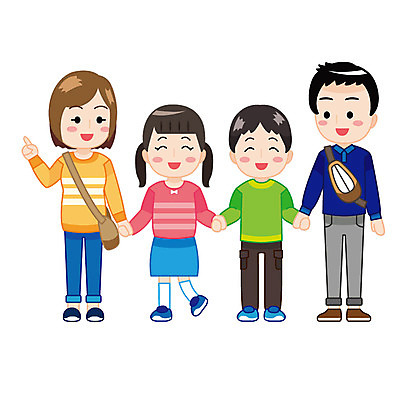 전신 캐릭터 여자 남자 어린이 가방 일러스트 가족 여러명 성인 손잡기 봄소풍 일러캐릭터 AI파일 잡화 다수 관계 모션 사람 소풍 봄 파일형식 벡터