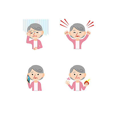 캐릭터 여자 노년 할머니 일러스트 여러명 스마트폰 손들기 고통 OK 통화 동전지갑 일러캐릭터 AI파일 감정 다수 모션 사람 손짓 성인 핸드폰 스마트기기 지갑 파일형식 벡터