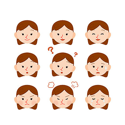 캐릭터 여자 얼굴 일러스트 가족 표정 웃음 여러명 성인 분노 물음표 눈물 고민 일러캐릭터 AI파일 기호 감정 다수 관계 사람 신체부위 파일형식 벡터