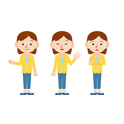 전신 캐릭터 여자 일러스트 엄마 성인 세명 팔짱 주부 안녕 일러캐릭터 AI파일 가족 모션 사람 인사 파일형식 벡터