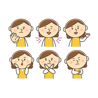 캐릭터 여자 일러스트 엄마 웃음 여러명 성인 OK 고민 주부 반대 일러캐릭터 AI파일 감정 다수 가족 표정 사람 손짓 파일형식 벡터