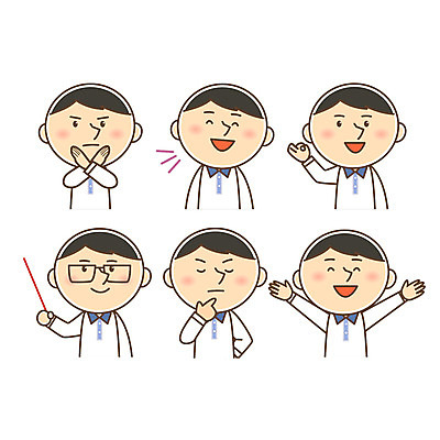 캐릭터 남자 일러스트 여러명 성인 손들기 OK 고민 반대 안경낌 일러캐릭터 AI파일 감정 안경 다수 모션 사람 손짓 파일형식 벡터