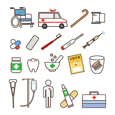 일러스트 지팡이 사람모양 주사기 사람없음 세트 알약 의료용품 반창고 치아 칫솔 약병 온도계 체온계 구급차 링거 오브젝트 휠체어 막자사발 목발 틀니 구급약상자 약봉투 약상자 연고 국내일러스트 AI파일 모양 의료기기 자동차 봉투 상자 위생용품 약 소화기관 사발 구급상자 병_담는 파일형식 벡터