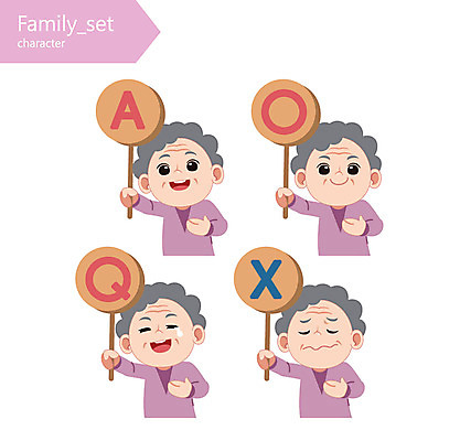 캐릭터 여자 노년 할머니 일러스트 여러명 상반신 금지 X 아니오 A 반대 O Q 찬성 일러캐릭터 AI파일 알파벳 다수 사람 성인 파일형식 벡터