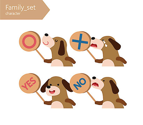 캐릭터 반려견 일러스트 사람없음 금지 강아지 X 아니오 개캐릭터 반대 O 찬성 일러캐릭터 AI파일 알파벳 동물캐릭터 반려동물 개 파일형식 벡터