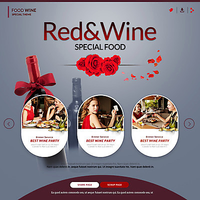 PSD 외국인 템플릿 여자 웹템플릿 와인잔 포도 이벤트페이지 이벤트 여러명 20대 성인 장미 레스토랑 와인 선술집 레드와인 와인병 이미지템플릿 꽃 다수 술잔 과일 병_용기 주류 사람 인종 청년 식당 술집 페이지 파일형식