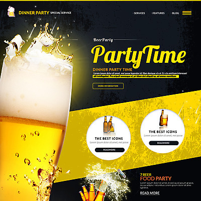 PSD 템플릿 웹템플릿 맥주 이벤트페이지 이벤트 사람없음 파티 거품 선술집 맥주잔 맥주병 이미지템플릿 술잔 술병 주류 술집 페이지 파일형식