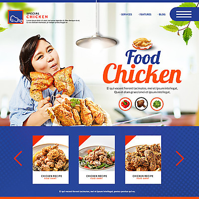 PSD 템플릿 여자 행복 음식 웹템플릿 채소 이벤트페이지 한명 이벤트 성인 30대 치킨 한국인 비만 닭다리 고칼로리 이미지템플릿 1 감정 사람 동양인 장년 몸매 페이지 칼로리 닭고기요리 파일형식