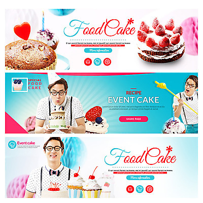PSD 템플릿 배너 남자 웹템플릿 이벤트 20대 성인 세명 케이크 한국인 축하 생일파티 생일케이크 컵케이크 머핀 이벤트배너 웹배너 이미지템플릿 빵 컨셉 디저트 사람 동양인 청년 생일 파일형식