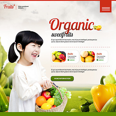 PSD 템플릿 여자 어린이 웹템플릿 채소 과일 파프리카 이벤트페이지 한명 웃음 이벤트 바구니 한국인 신선 유기농 이미지템플릿 1 웰빙 표정 사람 동양인 페이지 파일형식
