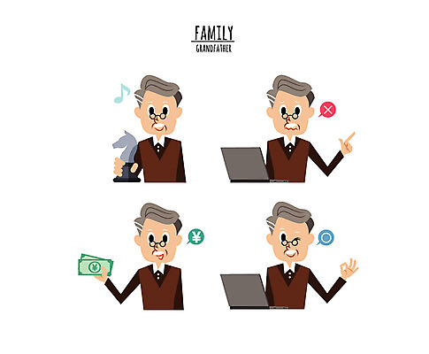 캐릭터 할아버지 노년 남자 지폐 일러스트 여러명 상반신 노트북 체스말 반대 찬성 일러캐릭터 AI파일 다수 돈 사람 성인 전자제품 말_게임 체스 파일형식 벡터