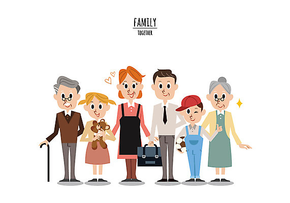 캐릭터 여자 할아버지 노년 남자 할머니 어린이 서류가방 일러스트 축구공 가족 지팡이 엄마 대가족 여러명 성인 곰인형 자녀 아빠 일러캐릭터 AI파일 인형 다수 가방 공 축구용품 관계 사람 파일형식 벡터