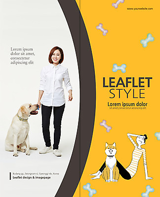 전신 PSD 템플릿 편집 표지디자인 북디자인 출판디자인 여자 표지 리플렛 2단접지 북커버 서기 웃음 앉기 팜플렛 성인 두명 30대 한국인 개 개뼈다귀 반려 이미지템플릿 포유류 모션 표정 사람 동양인 장년 애견간식 파일형식