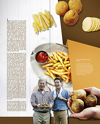 PSD 템플릿 편집 표지디자인 북디자인 손 출판디자인 남자 내지 음식 리플렛 2단접지 북커버 감자 웃음 팜플렛 상반신 성인 두명 30대 한국인 수확 60대 농부 케첩 슬라이스 감자칩 채썰기 이미지템플릿 직업 노년 농업 채소 표정 사람 동양인 신체부위 장년 과자 소스_음식 칩_음식 자르기 파일형식