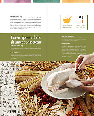 PSD 템플릿 편집 접시 표지디자인 북디자인 손 출판디자인 내지 한식 음식 리플렛 2단접지 북커버 식재료 젓가락 여름음식 팜플렛 숟가락 닭고기 한약재 인삼 대추 삼계탕 제철음식 이미지템플릿 식기 수저 육류 신체부위 약재 삼 보양식 제철 파일형식 여름_계절