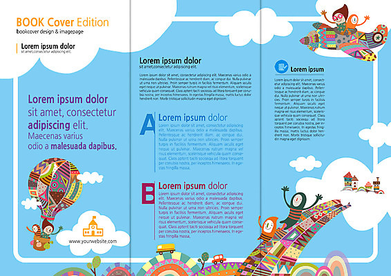 PSD 구름 템플릿 편집 표지디자인 북디자인 출판디자인 어린이교육 교육 내지 어린이 리플렛 무지개 북커버 3단접지 학교 상상 자동차 비행기 소녀 소년 팜플렛 열기구 이미지템플릿 자연요소 여자 남자 육상교통 항공교통 대중교통 사람 파일형식