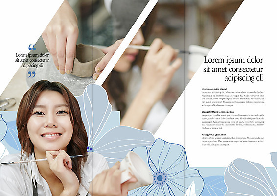 PSD 템플릿 편집 표지디자인 북디자인 손 출판디자인 여자 내지 리플렛 꽃무늬 북커버 3단접지 웃음 팜플렛 여러명 상반신 20대 성인 취미 한국인 붓 도자기 작업실 도자기공예 공예 이미지템플릿 꽃 다수 무늬 표정 사람 동양인 청년 신체부위 파일형식