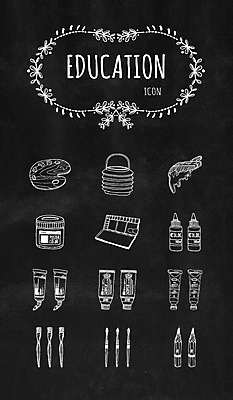 아이콘 교육 사람없음 연필 물감 미술도구 붓 팔레트 라인아이콘 오브젝트 페인트붓 2D아이콘 AI파일 학용품 필기구 파일형식 벡터