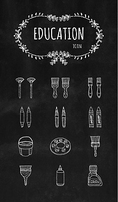 아이콘 교육 사람없음 펜 물감 미술도구 붓 팔레트 물통 라인아이콘 오브젝트 페인트붓 빨간크레용 2D아이콘 AI파일 필기구 파일형식 벡터