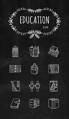 아이콘 교육 가방 문구용품 사람없음 책 볼펜 다이어리 붓 손목시계 라인아이콘 오브젝트 정리함 2D아이콘 AI파일 잡화 시계 장신구 펜 사무용품 파일형식 벡터