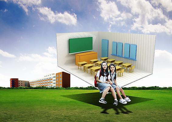 전신 PSD 구름 편집 편집이미지 여학생 교육 교복 의자 교실 학교 청소년 하늘 책가방 웃음 앉기 잔디 두명 친구 칠판 한국인 청소년교육 책상 단상 이미지편집 자연요소 식물 학생 옷 여자 가구 가방 관계 모션 표정 사람 동양인 파일형식