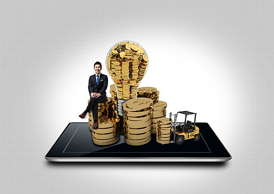 전신 PSD 편집 편집이미지 남자 전구 한명 앉기 성인 30대 금융 태블릿 쌓기 동전 한국인 다리꼬기 비즈니스맨 지게차 이미지편집 1 돈 비즈니스 모션 사람 동양인 장년 경제 전자제품 스마트기기 직장인 중장비 파일형식