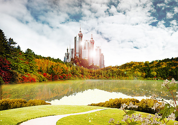 PSD 나무 구름 편집 편집이미지 꽃 호수 비즈니스 하늘 빌딩 잔디 사람없음 숲 이미지편집 자연요소 식물 건물 파일형식