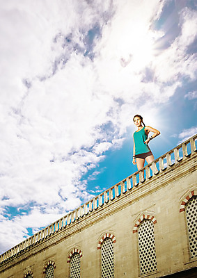PSD 구름 편집 편집이미지 여자 허리손 요가 하늘 한명 서기 20대 성인 건물 운동복 운동 한국인 이미지편집 자연요소 1 건축물 웰빙 옷 포즈 모션 건강 사람 동양인 청년 파일형식