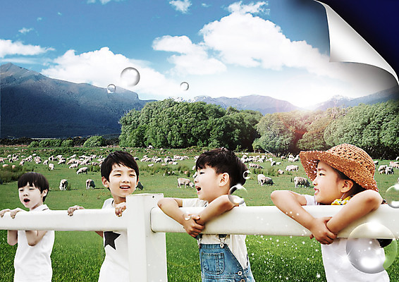 PSD 나무 구름 편집 편집이미지 모자 여자 남자 여행 하늘 산 웃음 소녀 소년 여러명 상반신 울타리 가축 목장 한국인 물방울 체험학습 숲 이미지편집 자연요소 식물 동물 잡화 어린이 다수 표정 사람 동양인 담장 체험 파일형식