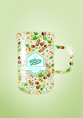 PSD 편집 편집이미지 웰빙 꽃 음식 사람없음 컵 차 허브 생강 이미지편집 식물 식기 음료 채소 파일형식