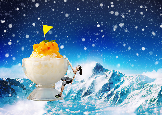 전신 PSD 편집 편집이미지 여자 여름음식 산 한명 성인 옆모습 운동복 한국인 눈 깃발 암벽등반 빙수 망고 정복 망고빙수 제철음식 이미지편집 자연요소 1 옷 음식 뷰포인트 날씨 디저트 사람 동양인 등산 열대과일 제철 파일형식 여름_계절