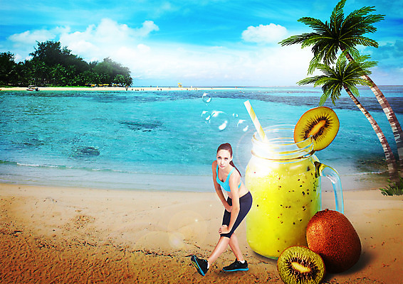 전신 PSD 서양인 구름 편집 편집이미지 여자 음식 다이어트 하늘 단면 유리병 키위 빨대 한명 서기 20대 성인 해변 운동복 야자수 스트레칭 물방울 키위주스 이미지편집 자연요소 외국인 나무 1 옷 바다 과일 모션 병_용기 건강 사람 청년 운동 과일주스 파일형식