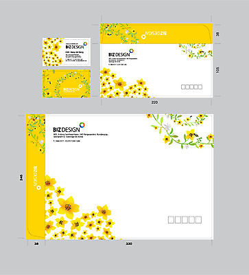 템플릿 명함 명함템플릿 서류봉투 편지봉투 사람없음 세트 개나리 패키지 봉투템플릿 우편봉투 비즈디자인 봉투디자인 이미지템플릿 AI파일 꽃 봉투 편지 우편물 파일형식 벡터