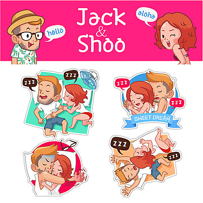 캐릭터 모자 커플 여자 남자 안경 스티커 일러스트 베개 여러명 성인 여름 세트 잠 선풍기 낮잠 팔베개 일러캐릭터 AI파일 잡화 계절 다수 관계 침구 모션 사람 가전제품 파일형식 벡터